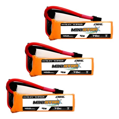 Value Edition 3 Packungen CNHL LiHV MiniStar 450 mAh 15,2 V 4S 70C Lipo-Akku mit XT30U