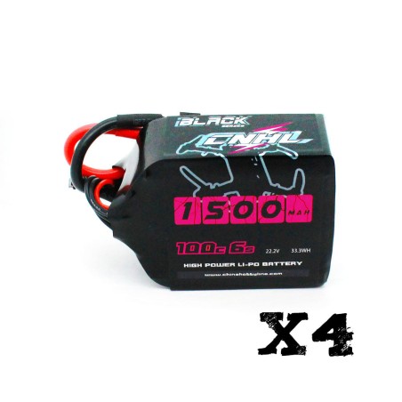 Value Edition 4 Packungen CNHL Black Series 1500 mAh 22,2 V 6S 100 C Lipo-Akku mit XT60-Stecker – UK-Lager