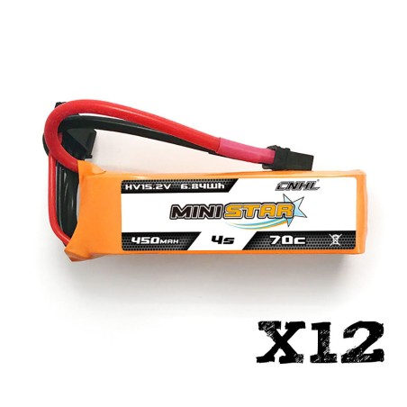 Value Edition 12 Packungen CNHL LiHV MiniStar 450 mAh 15,2 V 4S 70C Lipo-Akku mit XT30U-UK Lager