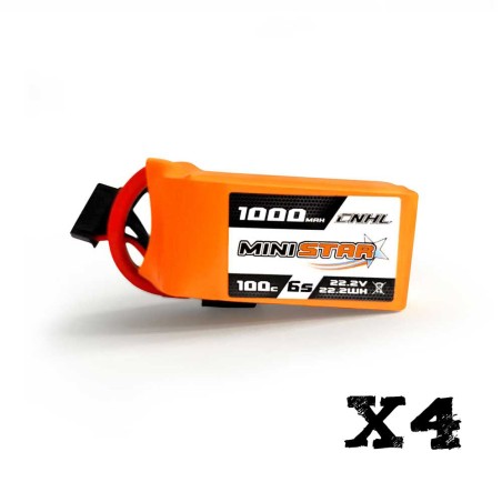 Value Edition 4 Packungen CNHL MiniStar 1000 mAh 22,2 V 6S 100 C Lipo-Akku mit XT60-Stecker – UK-Lager