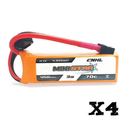 Value Edition 4 Packungen CNHL MiniStar 450 mAh 11,1 V 3S 70C Lipo-Akku mit XT30U – UK Warehouse