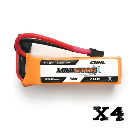 Value Edition 4 Packungen CNHL MiniStar 450 mAh 14,8 V 4S 70C Lipo-Akku mit XT30U – UK-Lager