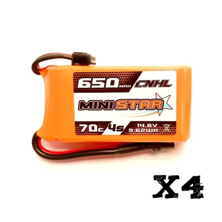 Value Edition 4 Packungen CNHL MiniStar 650 mAh 14,8 V 4S 70C Lipo-Akku mit XT30U – UK-Lager