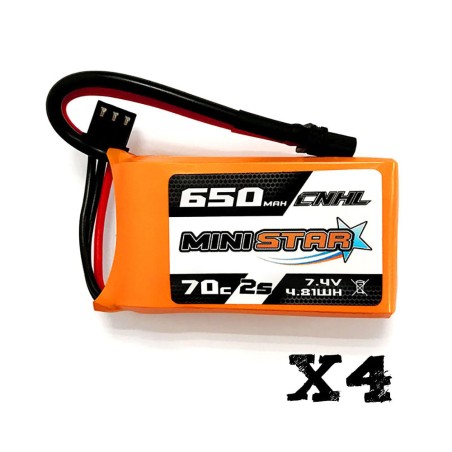 Value Edition 4 Packungen CNHL MiniStar 650 mAh 7,4 V 2S 70C Lipo-Akku mit XT30U – UK-Lager