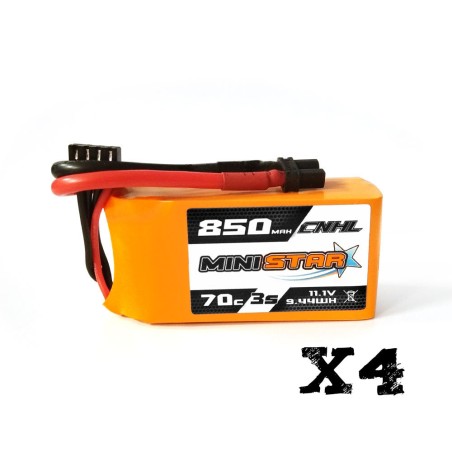 Value Edition 4 Packungen CNHL MiniStar 850 mAh 11,1 V 3S 70C Lipo-Akku mit XT30U – UK-Lager