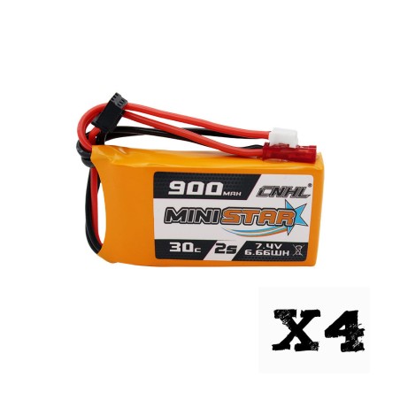 Value Edition 2 Packungen CNHL MiniStar 900 mAh 7,4 V 2S 30C Lipo-Akku mit PH2.0