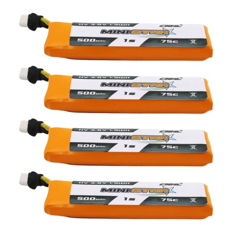 Value Edition 4 Packs CNHL MiniStar HV 500mAh 3.8V 1S 75C Lipo Battery with BT2.0 Plug