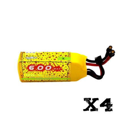 Value Edition 4 Packs CNHL Pizza Series 600mAh 14.8V 4S 120C Lipo Battery With XT30U