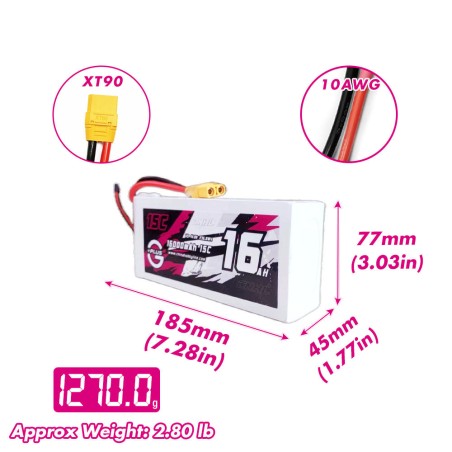 Value Edition CNHL Racing Series 10000mAh 14,8V 4S 100C Lipo-Akku mit QS8-Stecker