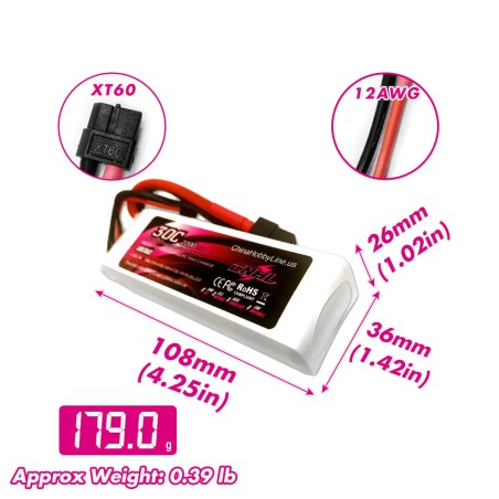 Value Edition CNHL 2200 mAh 11,1 V 3S 30C Lipo-Akku mit XT60-Stecker