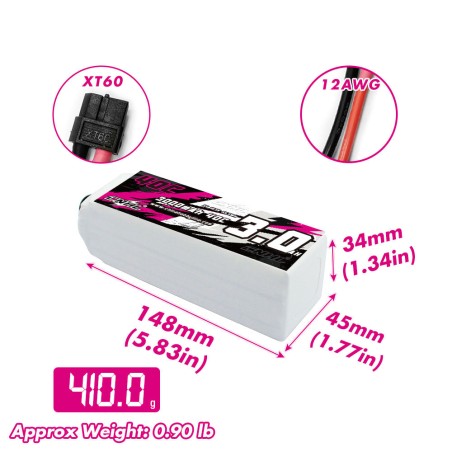 Value Edition CNHL 3000 mAh 18,5 V 5S 40C Lipo-Akku XT60-Stecker