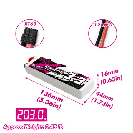 Value Edition CNHL 3300 mAh 7,4 V 2S 40C Lipo-Akku mit XT60-Stecker