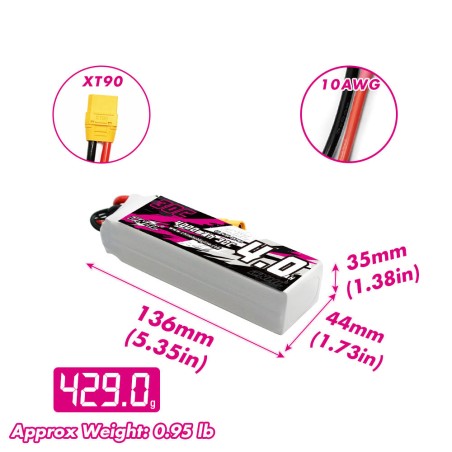 Value Edition CNHL 4000 mAh 14,8 V 4S 30C Lipo-Akku mit XT90-Stecker