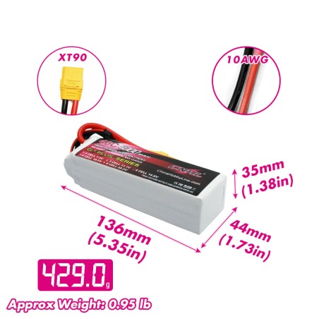 Value Edition CNHL 4000 mAh 14,8 V 4S 40C Lipo-Akku mit XT90-Stecker