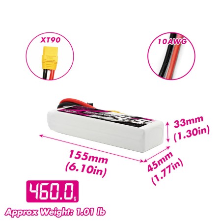 Value Edition CNHL 4500 mAh 14,8 V 4S 30C Lipo-Akku mit XT90-Stecker