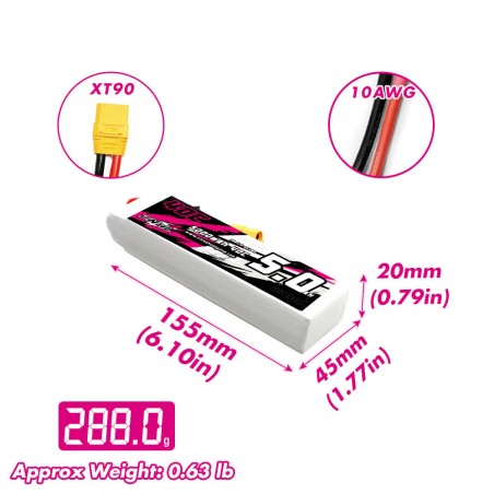 Value Edition CNHL 5000 mAh 7,4 V 2S 40C Lipo-Akku mit XT90-Stecker