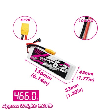 Value Edition CNHL 6200 mAh 11,1 V 3S 30C Lipo-Akku mit XT90-Stecker