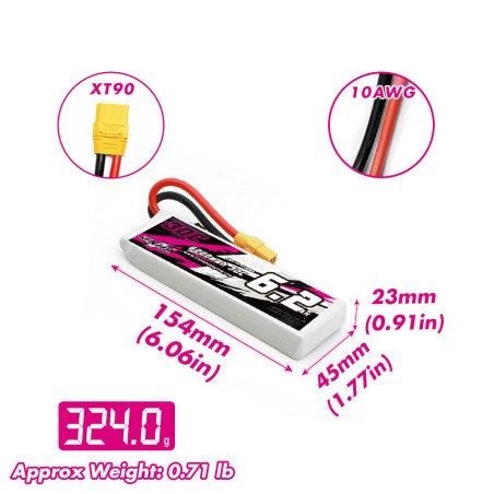 Value Edition CNHL 6200 mAh 7,4 V 2S 30C Lipo-Akku mit XT90-Stecker